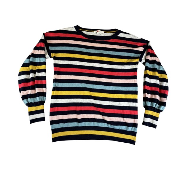 Boden Sweaters - Boden Sweater Womens Small Multicolor Stripe Crewneck Balloon Sleeve Wool Knit